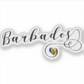 Barbados Heart Flag, Barbadian Sticker (Voorkant)