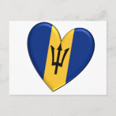 Barbados Heart Flag Briefkaart (Voorkant)