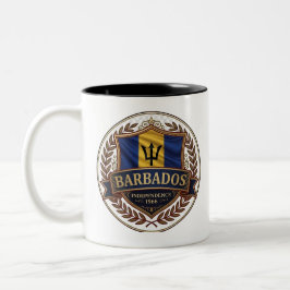 Barbados Heritage Crest | Caribische trots Tweekleurige Koffiemok