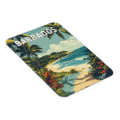 Barbados Illustratie Reizen Art Vintage Magneet (Rechterzijde)