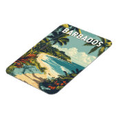 Barbados Illustratie Reizen Art Vintage Magneet (Linkerzijde)