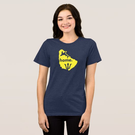 Barbados is thuis Tri-Blend shirt (Voorkant volledig)