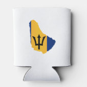 Barbados Islands In Silhouette With Flag Blikjeskoeler (Achterkant)