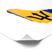 Barbados Islands In Silhouette With Flag Foto Afdruk (Hoek)