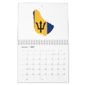 Barbados Islands In Silhouette With Flag Kalender (Jan 2027)