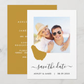 Barbados Kaart Foto Wedding Save the Date Kaart (Voorkant / Achterkant)