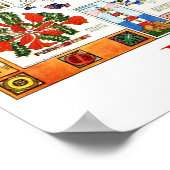 Barbados, kaart van het eiland, toeristische attra poster (Hoek)