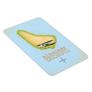Barbados kaart vintage reisposter. magneet