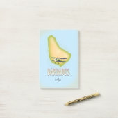 Barbados Kaart vintage reisposter. Post-it® Notes (Op bureau)