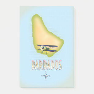 Barbados Kaart vintage reisposter. Post-it® Notes