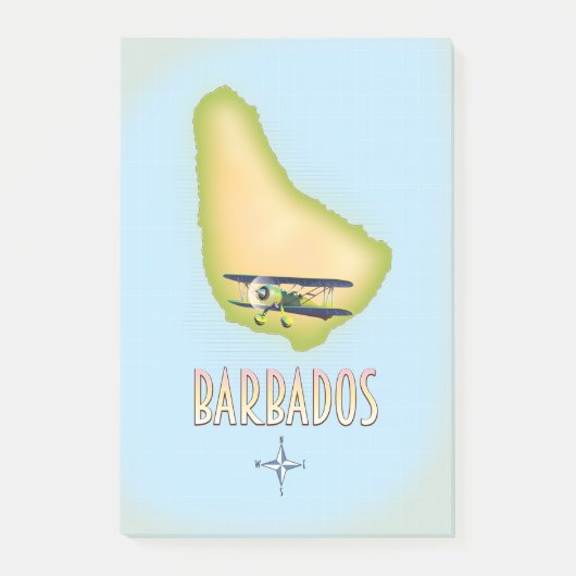 Barbados Kaart vintage reisposter. Post-it® Notes (Voorkant)