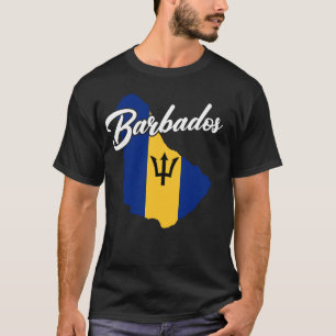 Barbados Kaart Vlag Barbadianen Patriottisch Bajan T-shirt