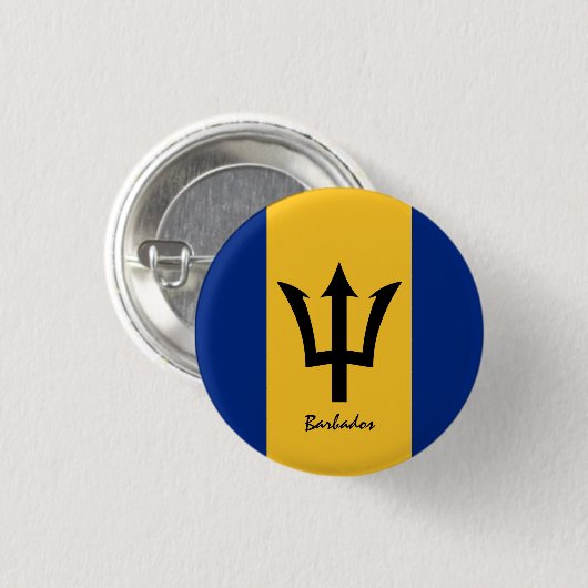 Barbados-knop, patriottische Barbados-mode Ronde Button 3,2 Cm (Voorkant /achterkant)