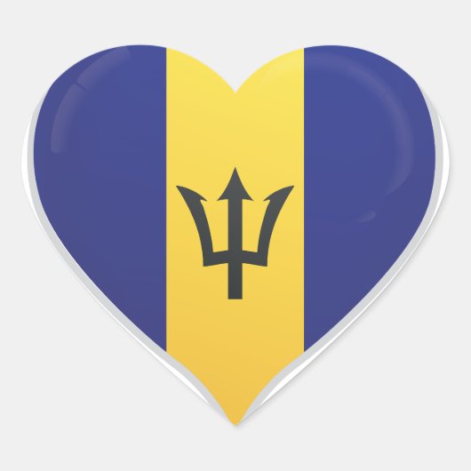 Barbados liefde vlag trots hart sticker (Voorkant)