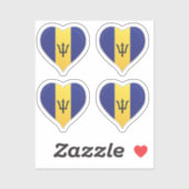 Barbados liefde vlag trots hart sticker (Vel)