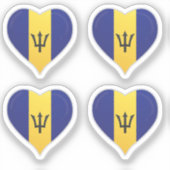 Barbados liefde vlag trots hart sticker (Voorkant)