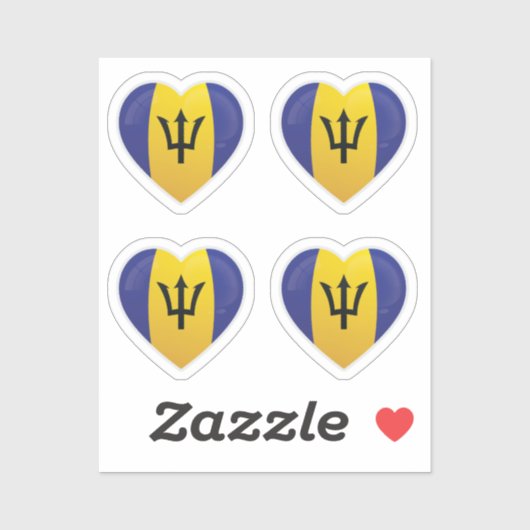 Barbados Love Flag Sticker (Vel)