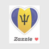 Barbados Love Flag Sticker (Vel)
