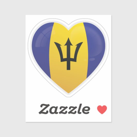 Barbados Love Flag Sticker (Vel)