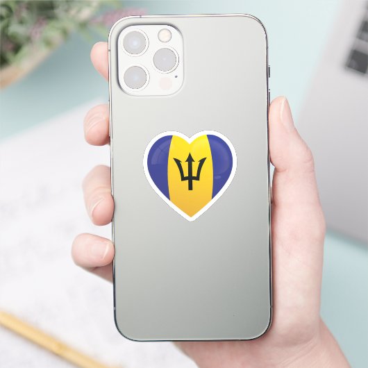 Barbados Love Flag Sticker (Telefoon)