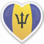 Barbados Love Flag Sticker (Voorkant)