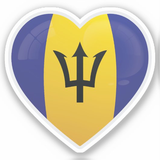 Barbados Love Flag Sticker (Voorkant)