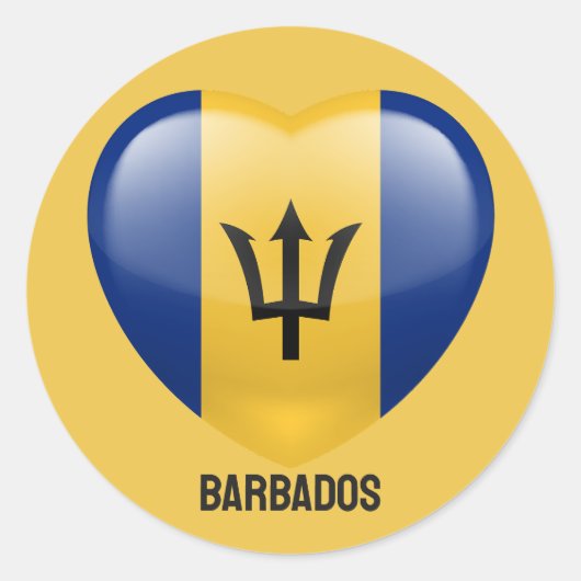 Barbados Love Ronde Sticker (Voorkant)