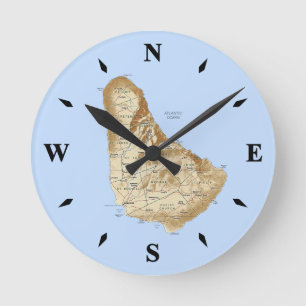 Barbados Map Clock Ronde Klok
