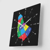 Barbados Map Square Wall klok (Hoek)