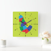 Barbados Map Square Wall klok (Huis)