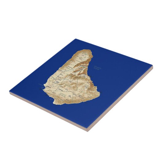 Barbados Map Tile Tegeltje (Zijkant)