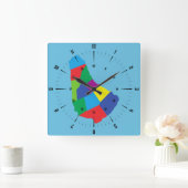 Barbados Map Vierkante Klok (Huis)