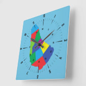 Barbados Map Vierkante Klok (Hoek)