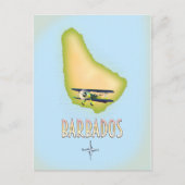 Barbados Map vintage-poster. Briefkaart (Voorkant)