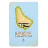 Barbados Map vintage-poster. Magneet (Verticaal)