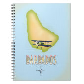 Barbados Map vintage-poster. Notitieboek (Voorkant)