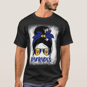Barbados Messy Bun Barbadians Bajan Dames T-shirt