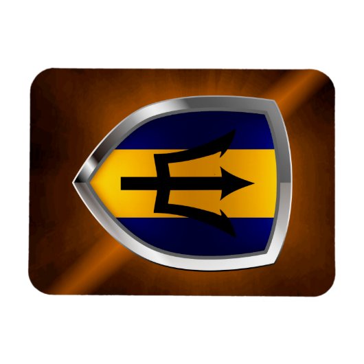 Barbados Mettalic Emblem Magneet (Horizontaal)