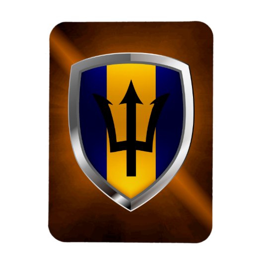 Barbados Mettalic Emblem Magneet (Verticaal)