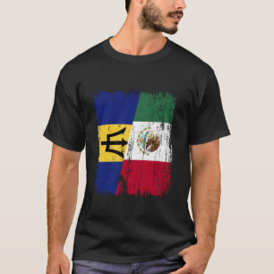 Barbados Mexico Halve Vlag Bajan Mexicaanse Erfeni T-shirt