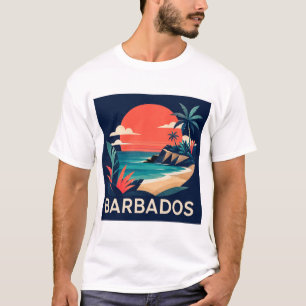 Barbados Moderne Geometrische Reis T-Shirt Kunst