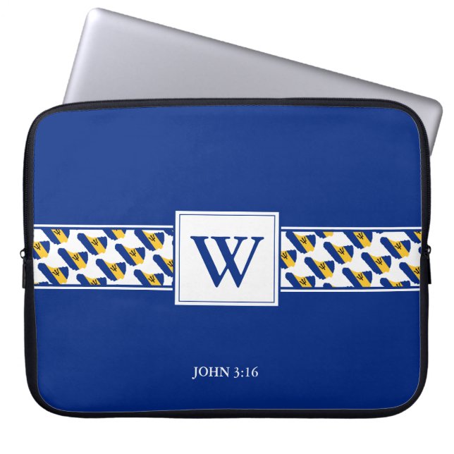 BARBADOS Monogram Christelijke bijbellaptop Laptop Sleeve (Voorkant)
