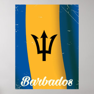 Barbados nationale vlag vakantieposter poster