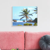 Barbados, Oceaan, Palmbomen, High Definition foto Canvas Afdruk (Insitu (Woonkamer))