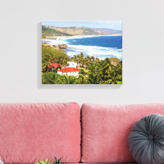 Barbados, Ocean, Beach, Tropisch, canvasafdruk Canvas Afdruk (Insitu (Woonkamer))