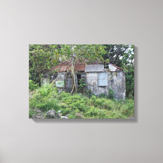 Barbados Old Slave Hut Canvas Afdruk (Voorkant)