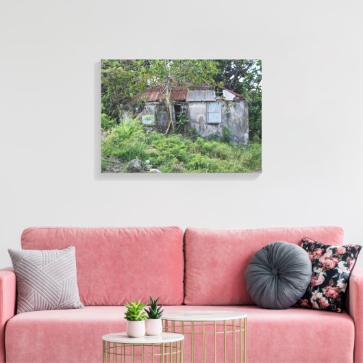 Barbados Old Slave Hut Canvas Afdruk (Insitu (Woonkamer))