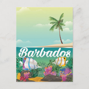 Barbados onderwaterreclameposter briefkaart