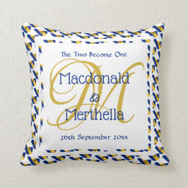 BARBADOS Op Maat Gemaakt Monogram Huwelijksgeschen Kussen