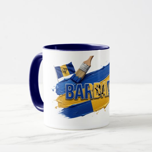 Barbados Paint Brush Design | Caribische trots Mok (Voorkant links)